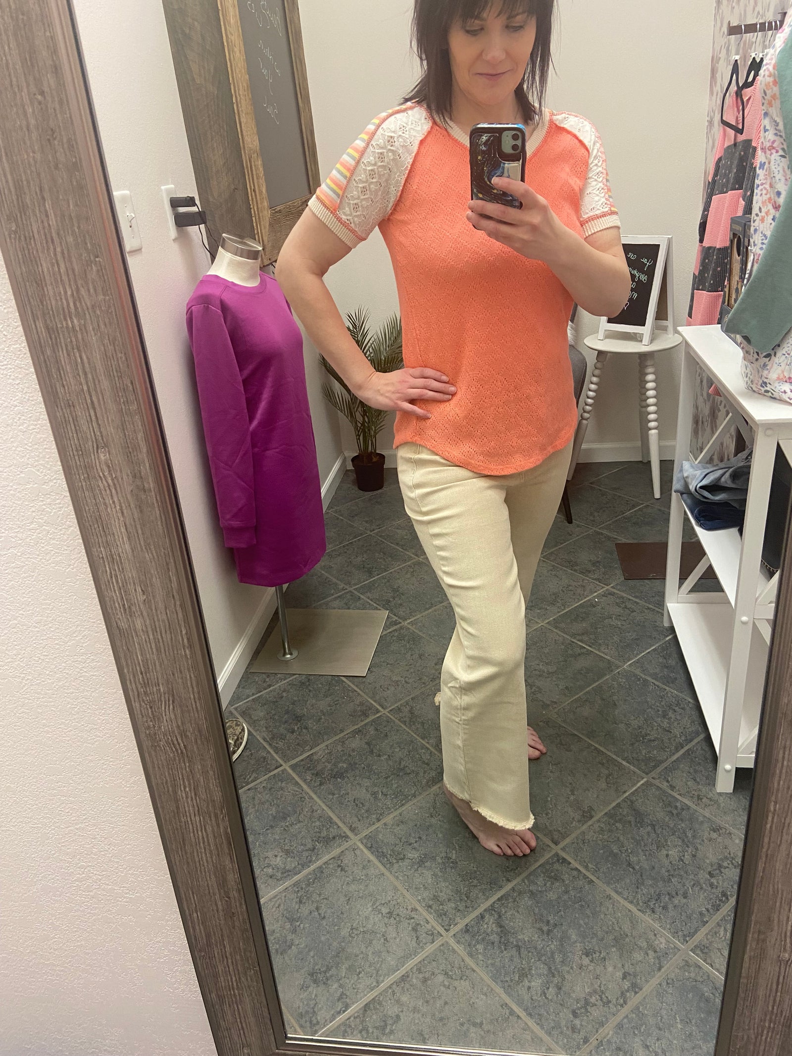 PATCHWORK DESIGN V NECK TOP