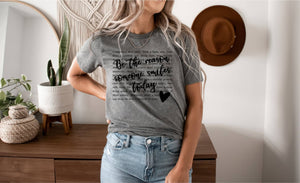 Christian Be The Reason Someone Smiles Bella Graphic Tee