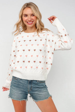 Sweetheart Stitch Knit Sweater