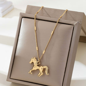 Gold Horse Pendant Necklace