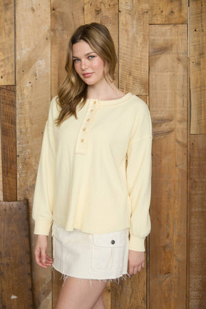 Breezy Button Henley Top