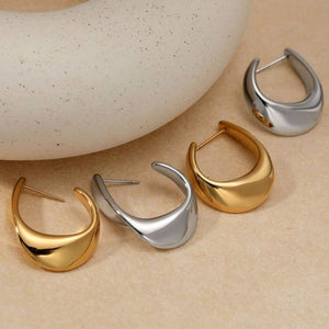 18K STAINLESS STEEL WATERPROOF TARNISH FREE HOOPS