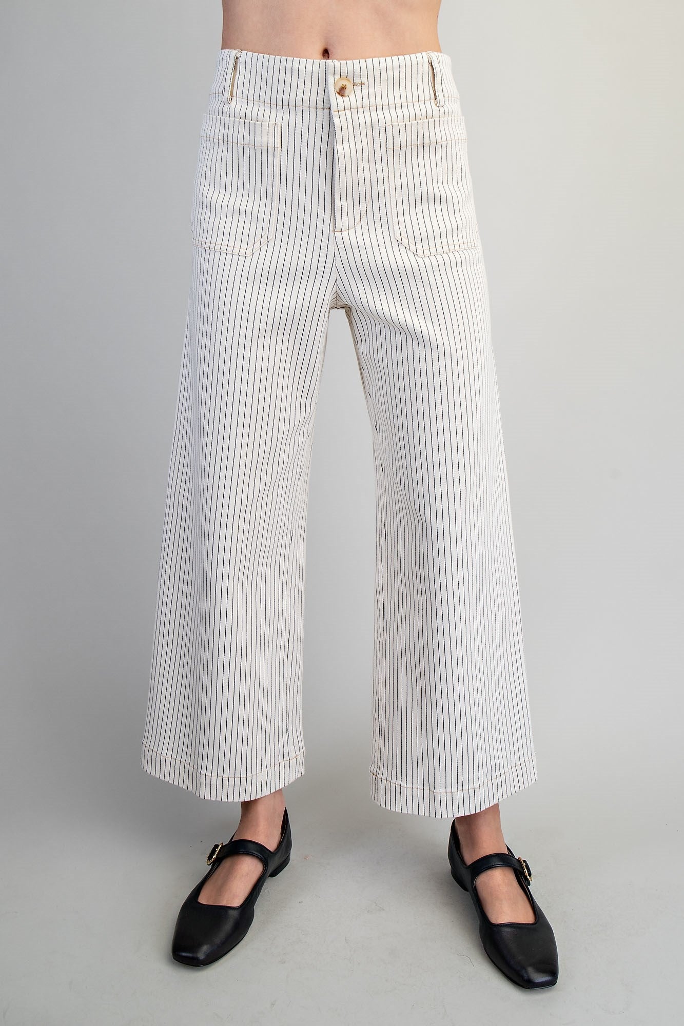 Classic Pinstripe Straight Leg Denim