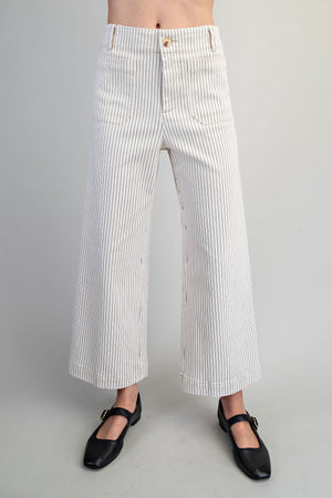 Classic Pinstripe Straight Leg Denim