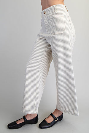 Classic Pinstripe Straight Leg Denim