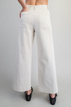 Classic Pinstripe Straight Leg Denim