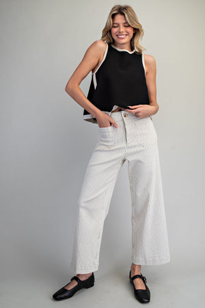 Classic Pinstripe Straight Leg Denim