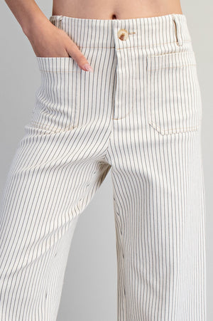 Classic Pinstripe Straight Leg Denim