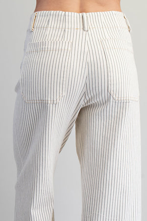 Classic Pinstripe Straight Leg Denim