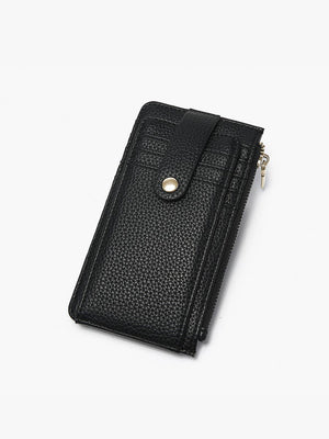 WL2541 Mae Multi-Card Wallet w/ Strap Snap Closure: Dark Ruby