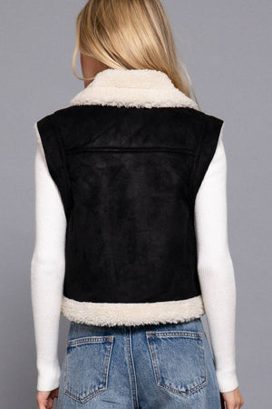 Sherpa Lined Faux Suede Vest