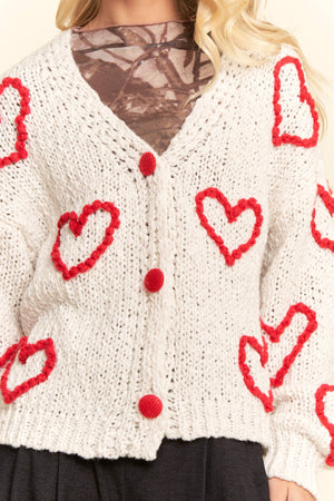 All The Love Heart Knit Cardigan