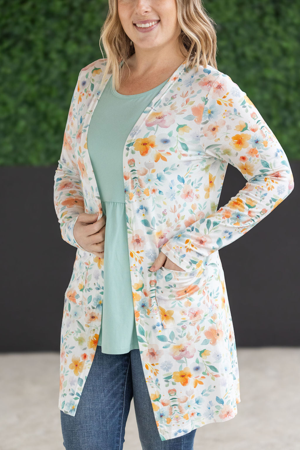 Watercolor Floral Timeless Cardigan