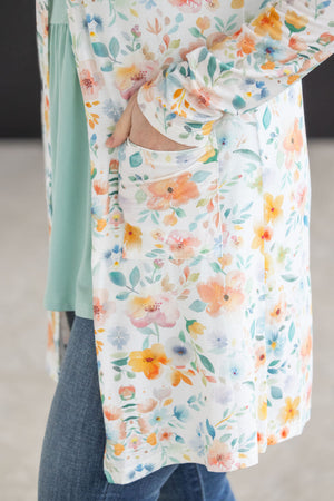 Watercolor Floral Timeless Cardigan