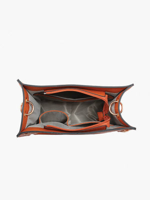 M2619 Esme Whipstitch Detail Tote w/ Braided Handle: Black