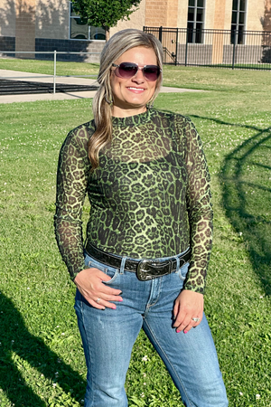 Sideline Spirit Green Mesh Top