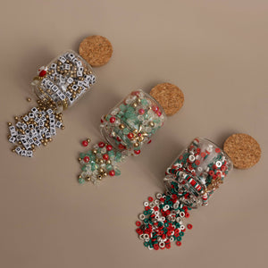 Holiday Jar Trio Mini Block Letter DIY Bead Kit Gift Set