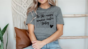 Christian Be The Reason Someone Smiles Bella Graphic Tee