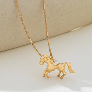 Gold Horse Pendant Necklace