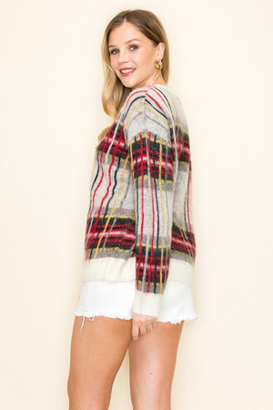 Winter Whispers Argyle Sweater