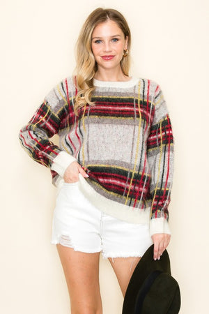 Winter Whispers Argyle Sweater
