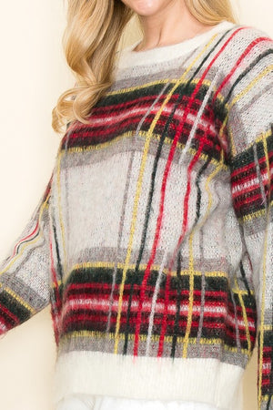 Winter Whispers Argyle Sweater