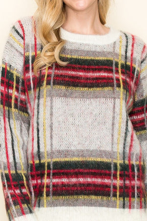 Winter Whispers Argyle Sweater