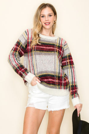 Winter Whispers Argyle Sweater