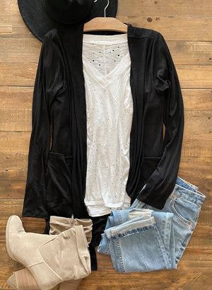 SIERRA RIBBED CARDIGANS: OLIVE