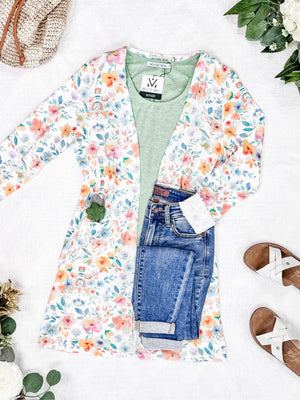Watercolor Floral Timeless Cardigan