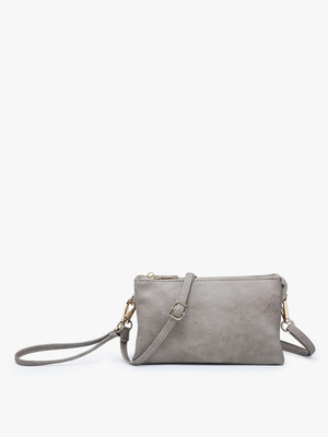 M013 Riley Monogrammable 3 Compartment Crossbody/Wristlet: Stone