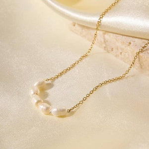 STAINLESS STEEL NON-TARNISH PEARL NECKLACE