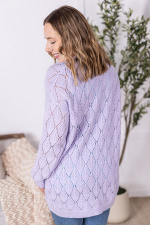 Open Knit Cardigan - Lavender