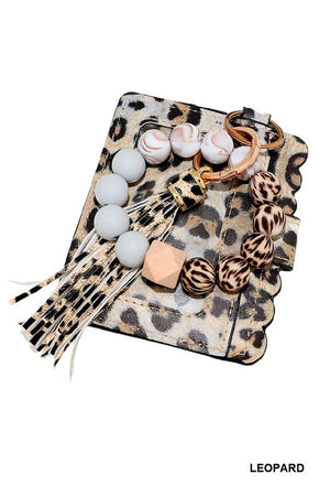 Beaded Bracelet Keychain Card Holder Wallet