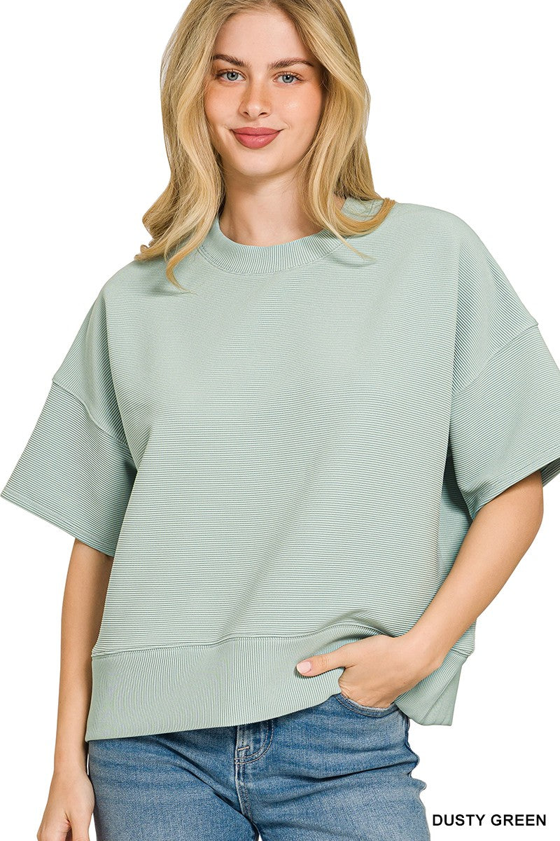 Ribbed Waist Banded Tee