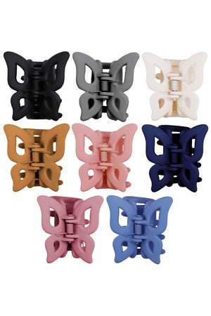 Mini Butterfly Matte Hair Claw - 24 pcs