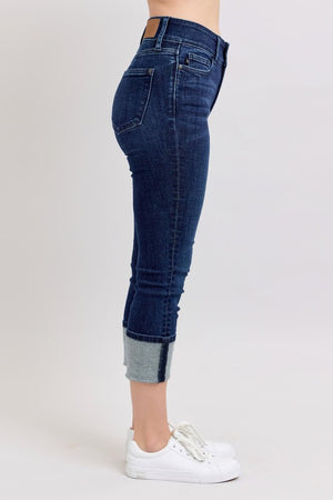 Judy Blue Double Waist Band Cuffed Capri's