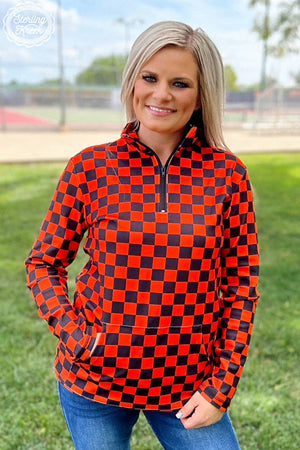 Pep Rally Pullover - Orange & Black