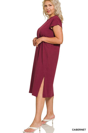 Take me to the orchard T-shirt dress in Cabernet Small - 3XL