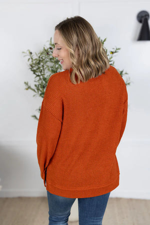 MM Waffle Knit Long Sleeve Top - Pumpkin