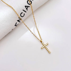 18K STAINLESS STEEL TARNISH FREE CROSS NECKLACE