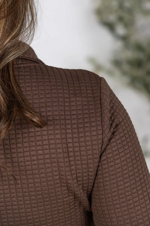 MM Whitley Waffle Snap Pullover in Brown