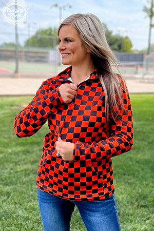 Pep Rally Pullover - Orange & Black