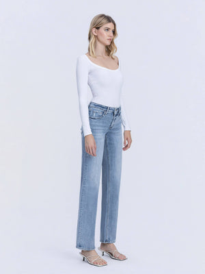 Lovervet Mid RIse Tummy Control Lightwash Jeans