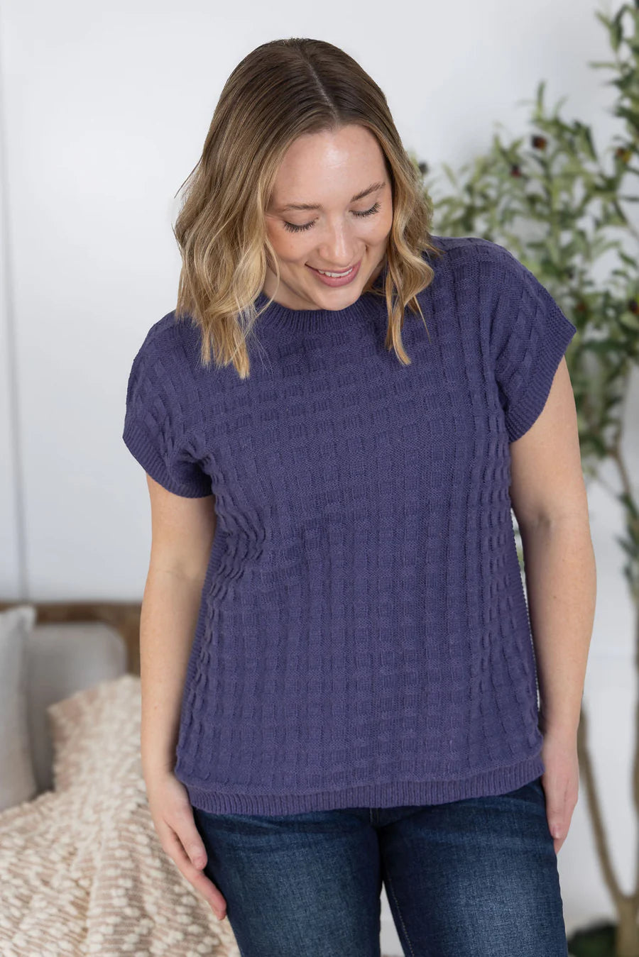MM Kelly Knitted Top in Slate Purple