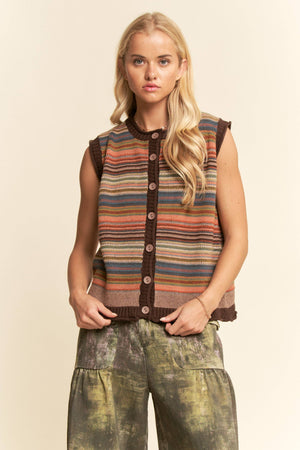 Fall In Love With Stripes Sweater Vest