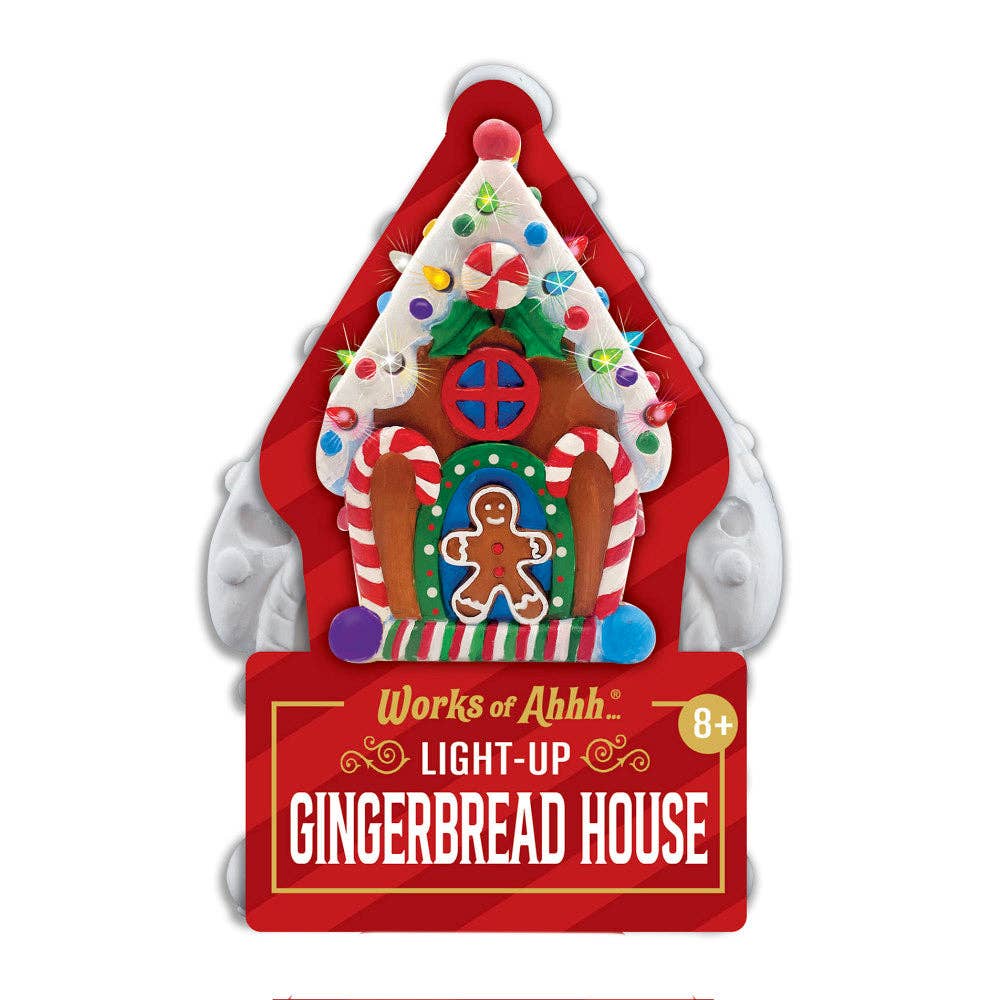 Light-Up Gingerbread House - 6" Plaster Paint Kit