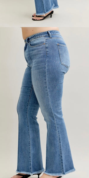 Judy Blue Mid Rise Trouser Bootcut Jeans with Lycra Xfit Technology