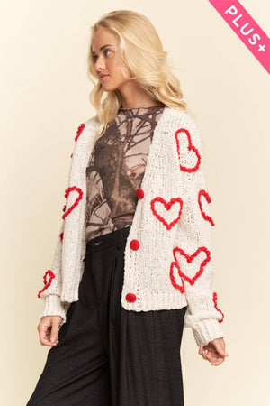 All The Love Heart Knit Cardigan