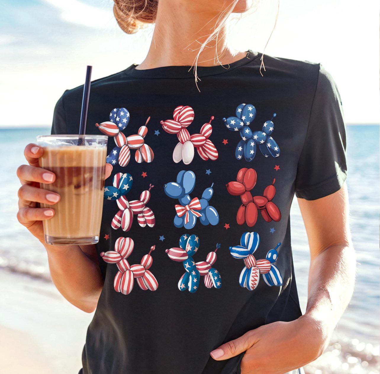 Ballon Dog 4th of July Tee